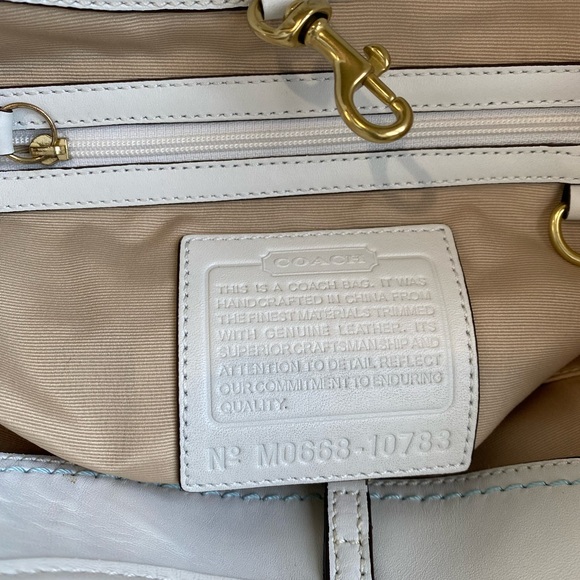 Coach Y2K Scraf Print Ergo 2006 Turquoise Khaki Brown HTF - Picture 14 of 17